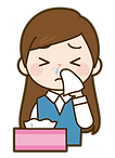 鼻水が出ている女性のイラスト