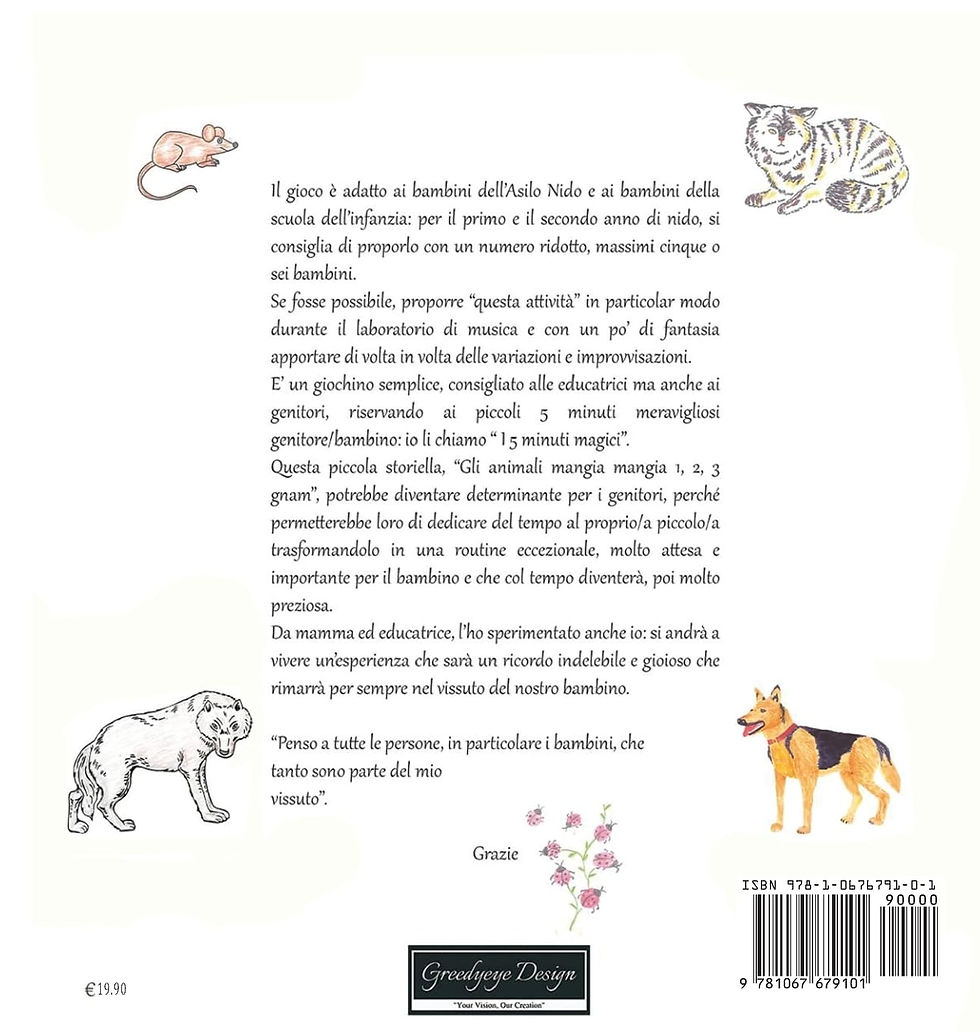 Gli Animali Mangia Mangia children's educational book by Onofria Noto