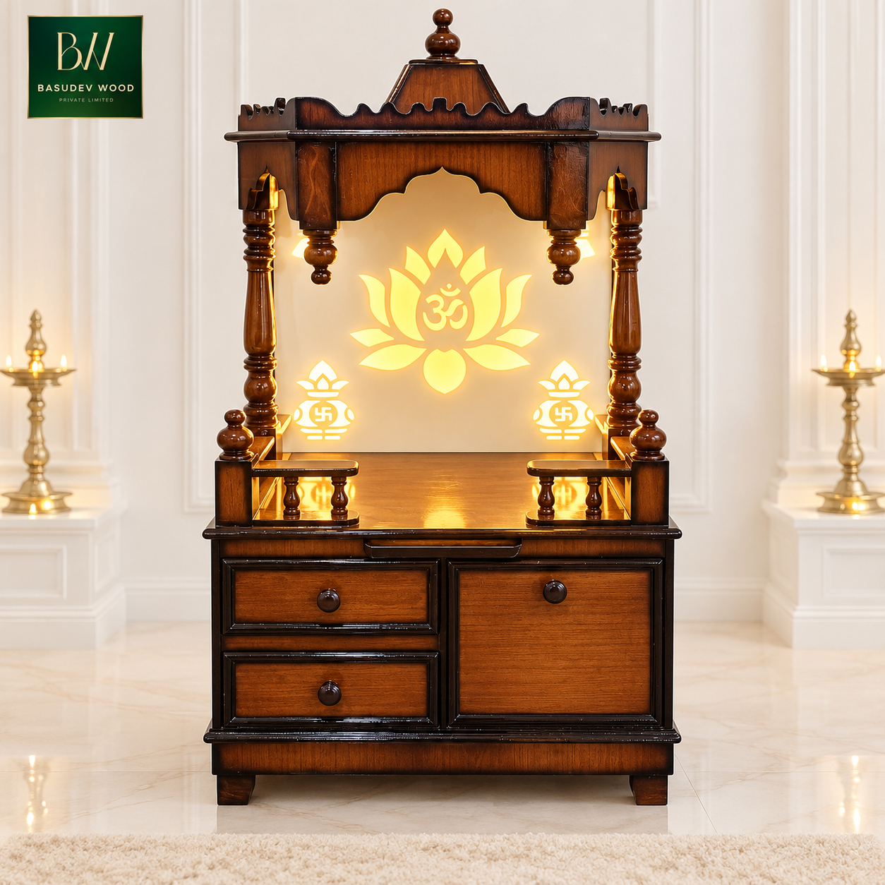 DIVYAPADMA ROYAL SOLID TEAK WOOD TEMPLE