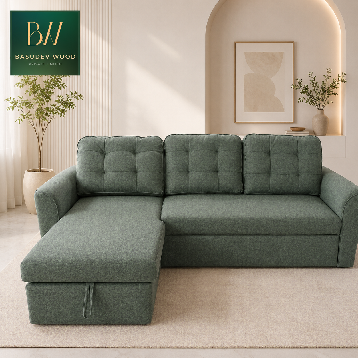 THE SERENITY MODULAR SOFA CUM BED (with storage)