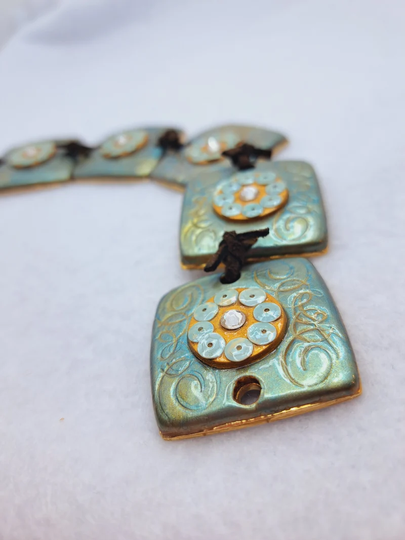 Miniaturbild: Blue leather bracelet Juliette K Art