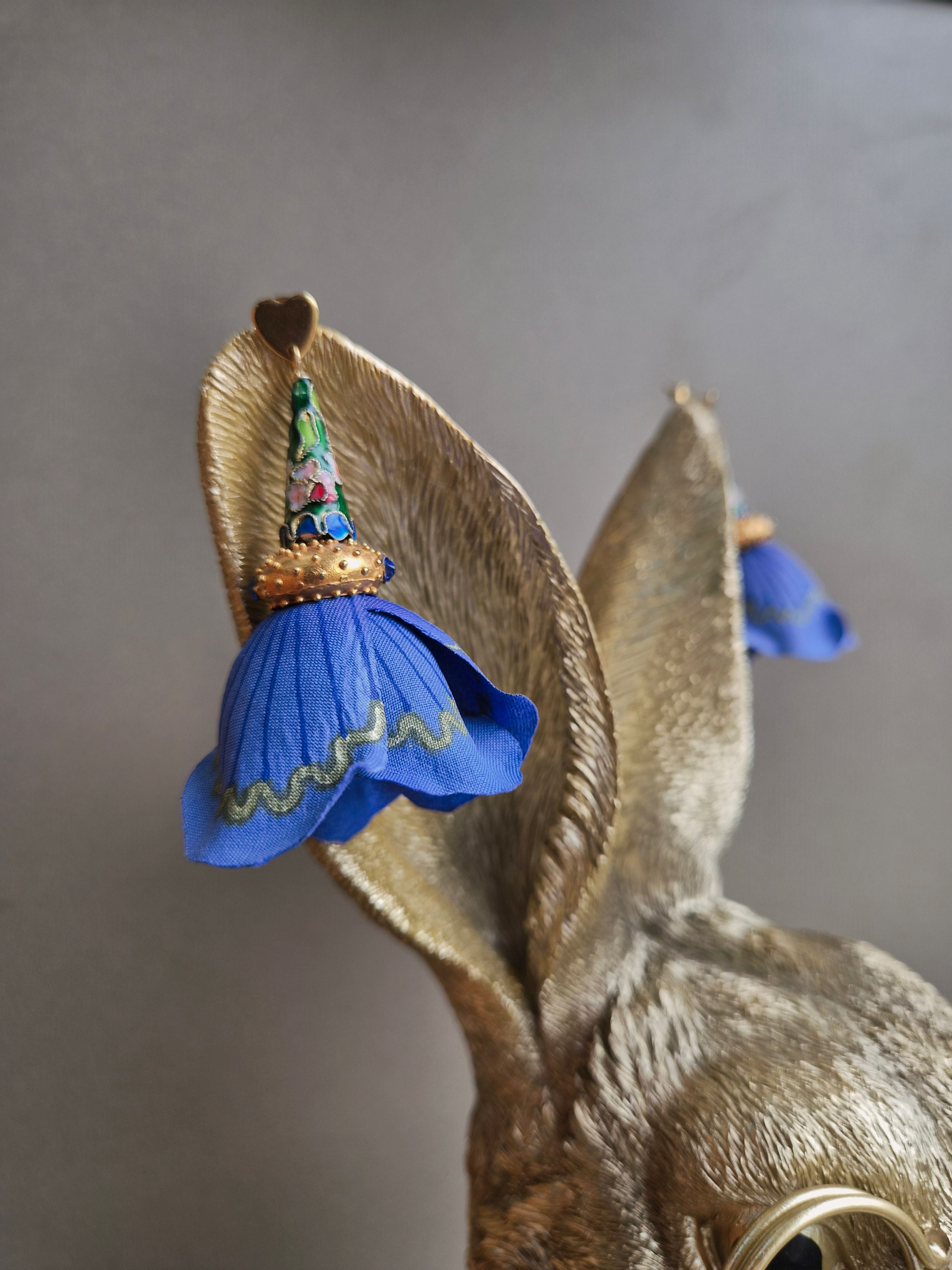 blue whimsy wizard witch earrings juliette K unique