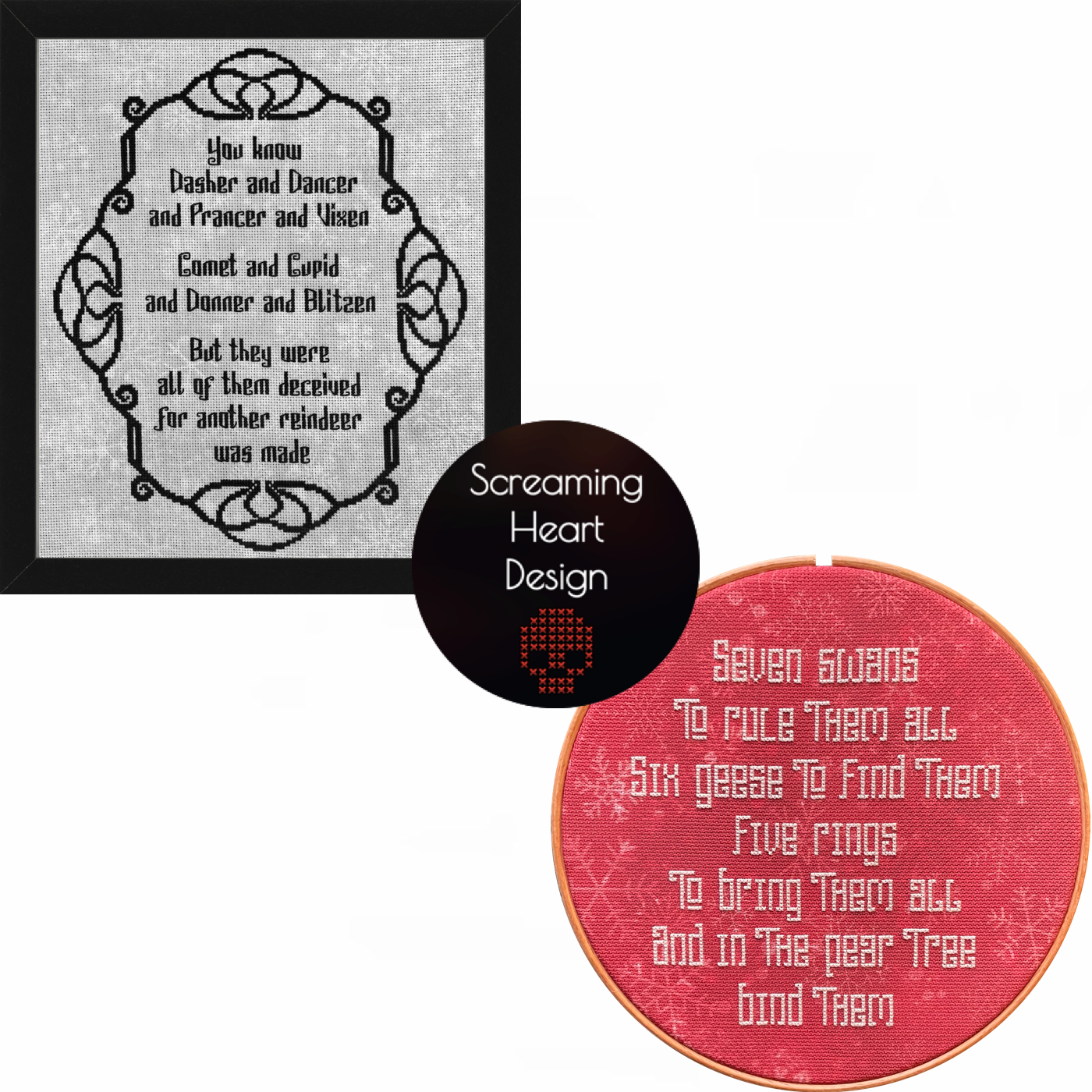 Cross Stitch Pattern Bundle: LOTR Christmas Parodies