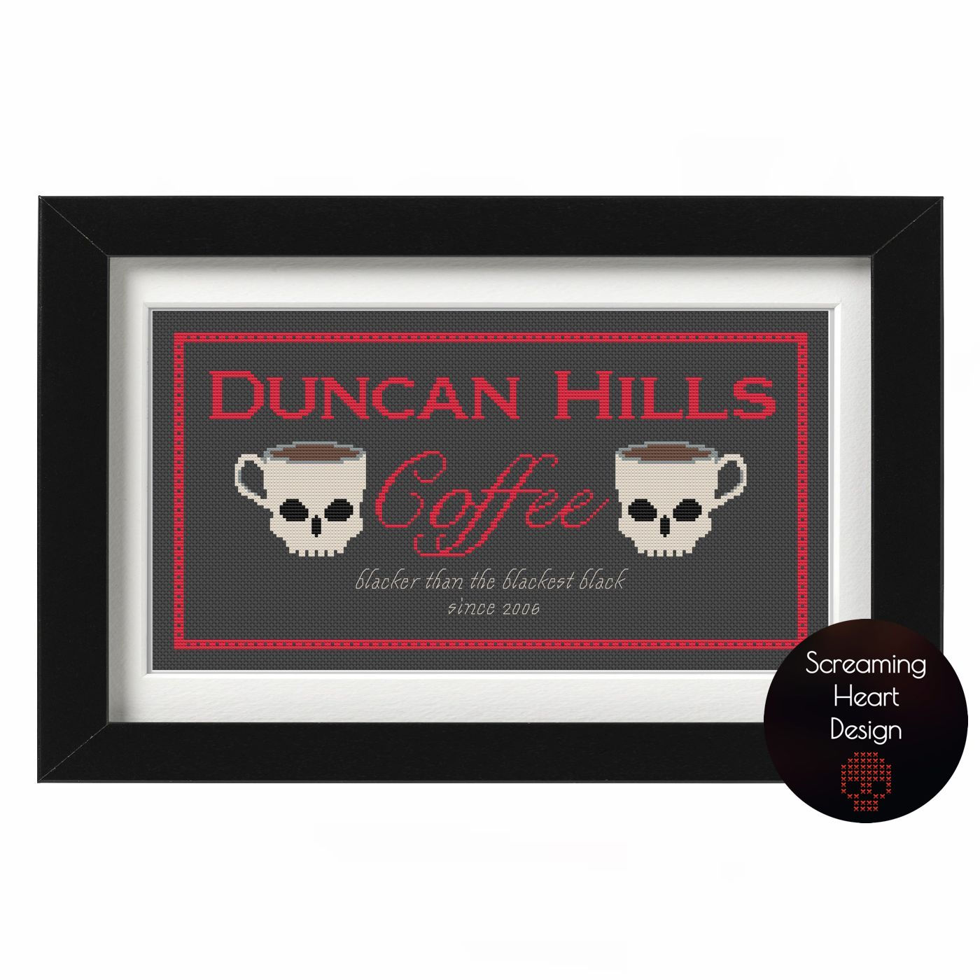 Duncan Hills Coffee Pastiche Cross Stitch Pattern