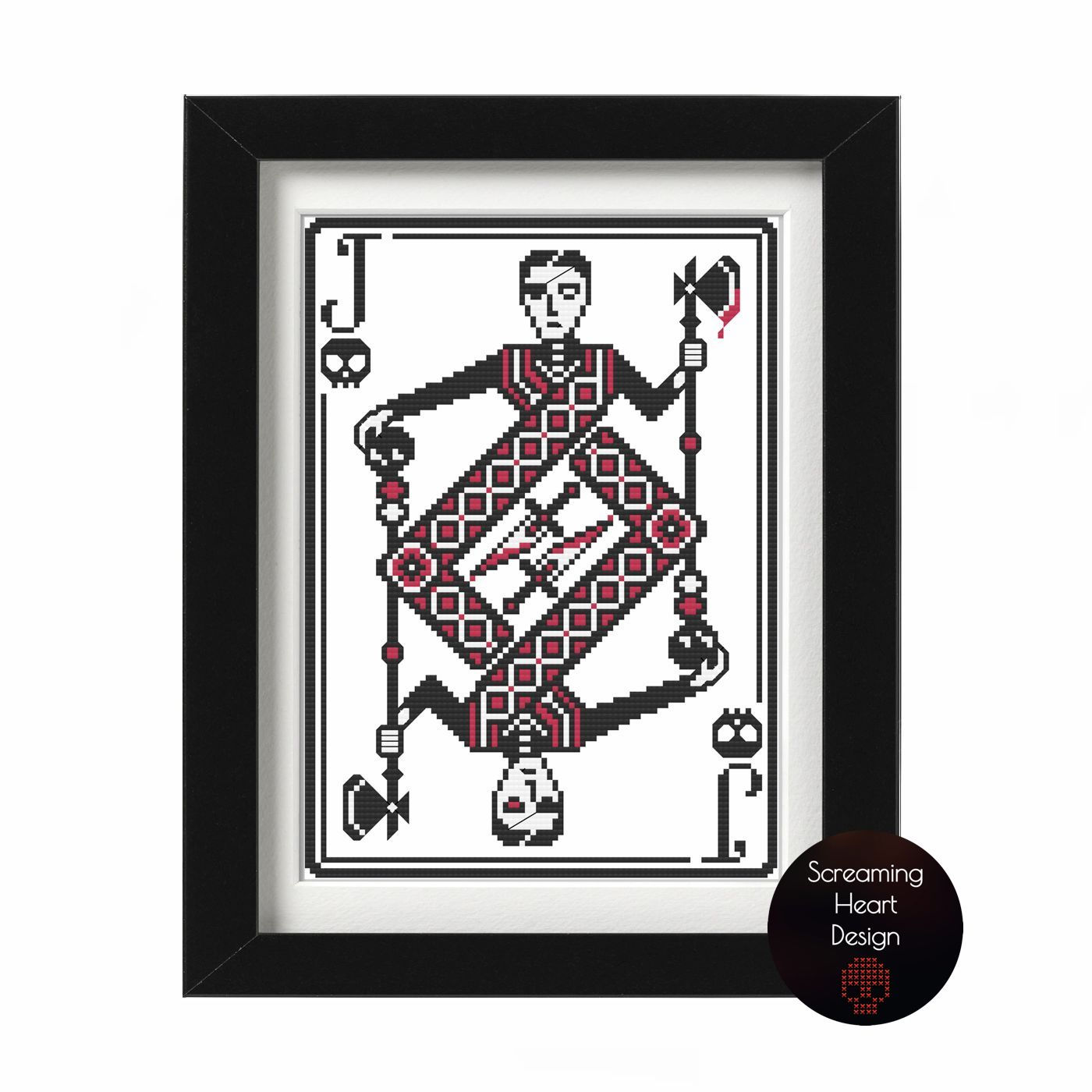 Jack of Skulls Cross Stitch Pattern