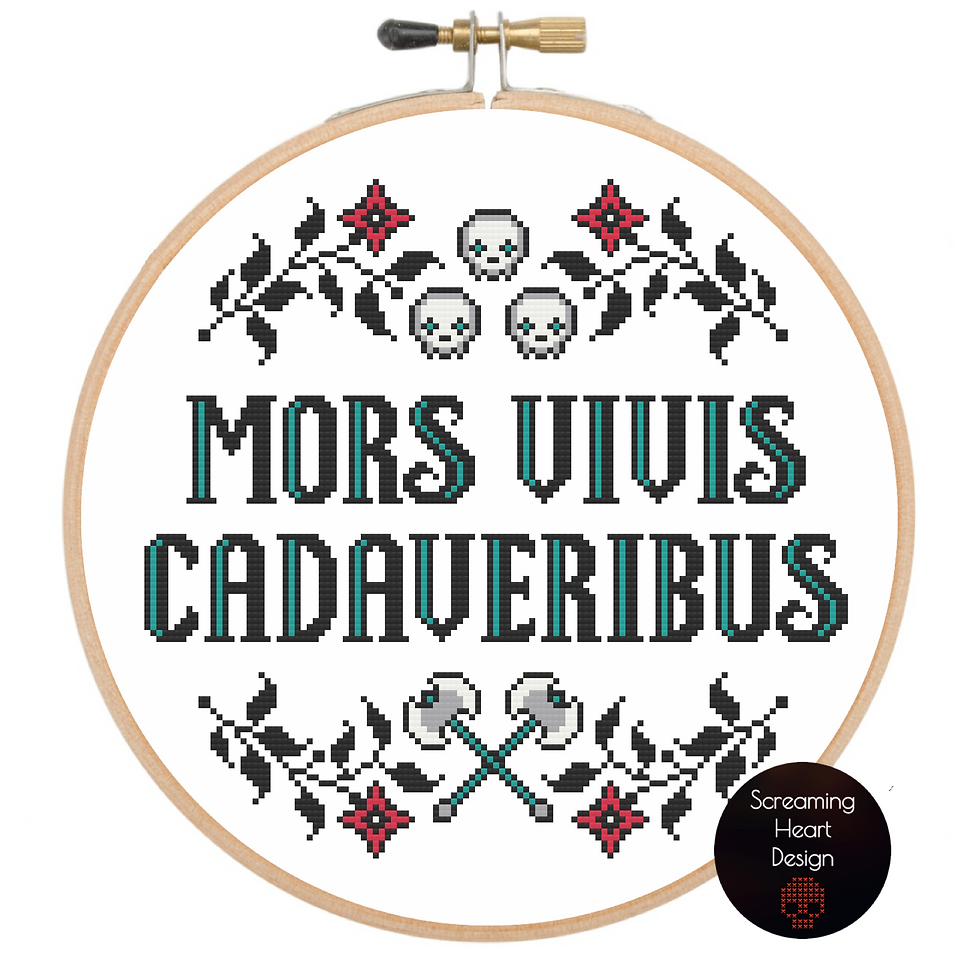 Death To Zombies - Latin Cross Stitch Pattern