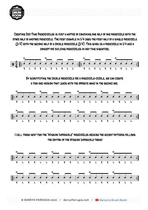 Thumbnail: Odd Time Paradiddles Part 1 // PDF Download