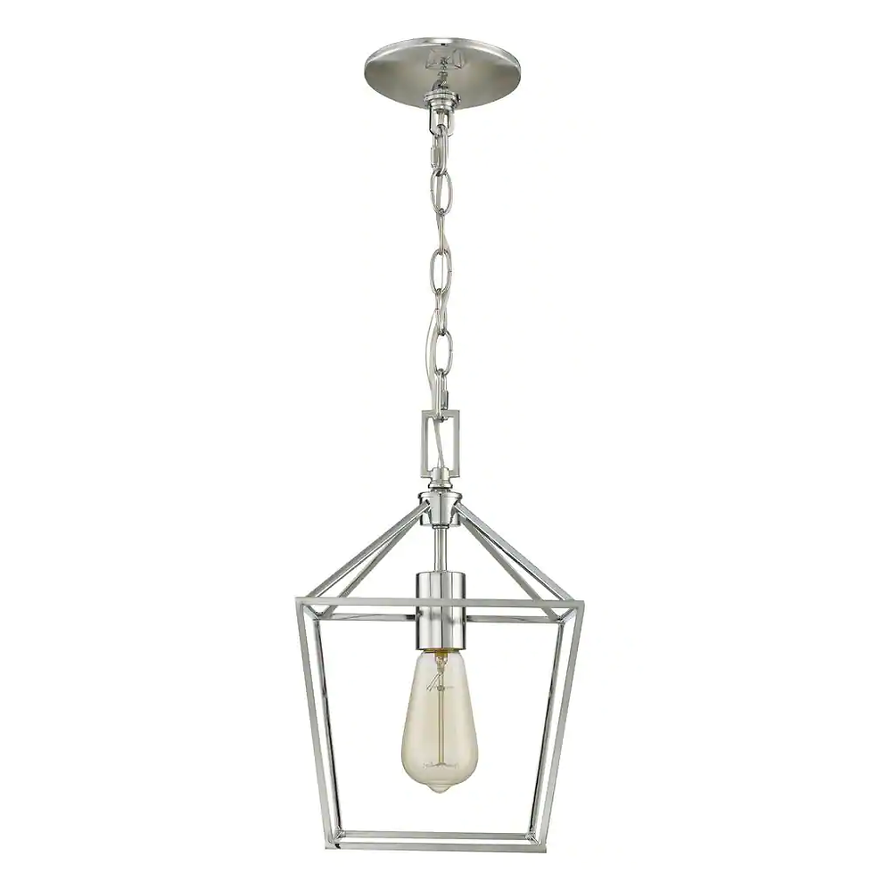 Weyburn 1-Light Chrome Farmhouse Mini Pendant Light Fixture with Caged Metal Sha