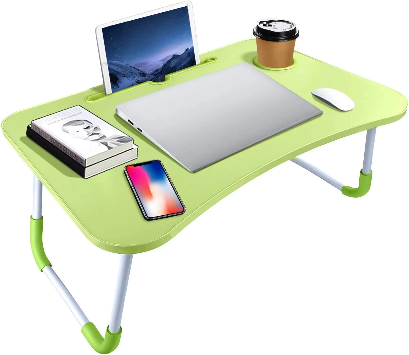 Lap Desk Laptop Stand for Bed Table, Fordable Lap Table with Cup Breakfast Bed T