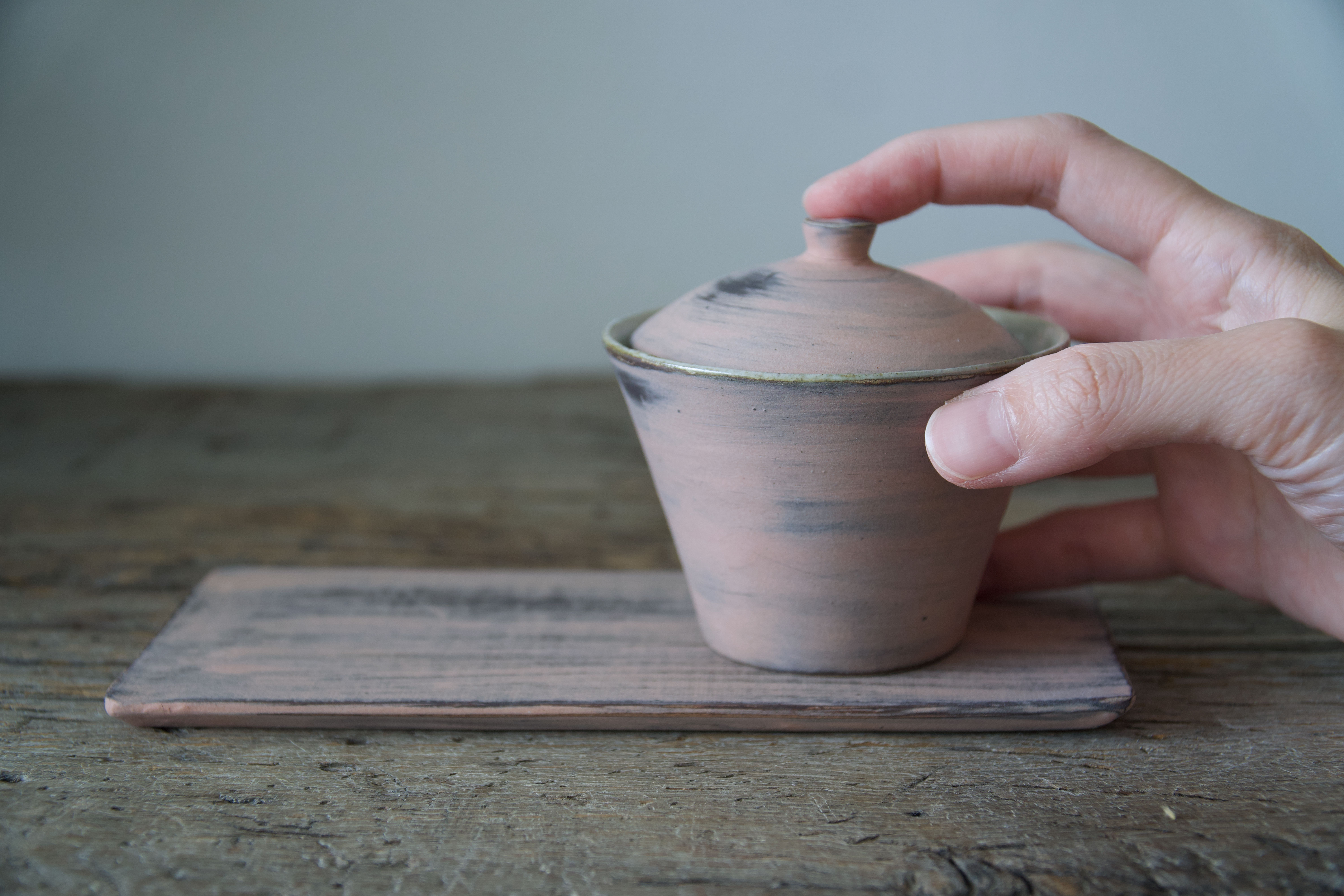 Pink Blossom Gaiwan with Tray #2 by Yang Hui Ting