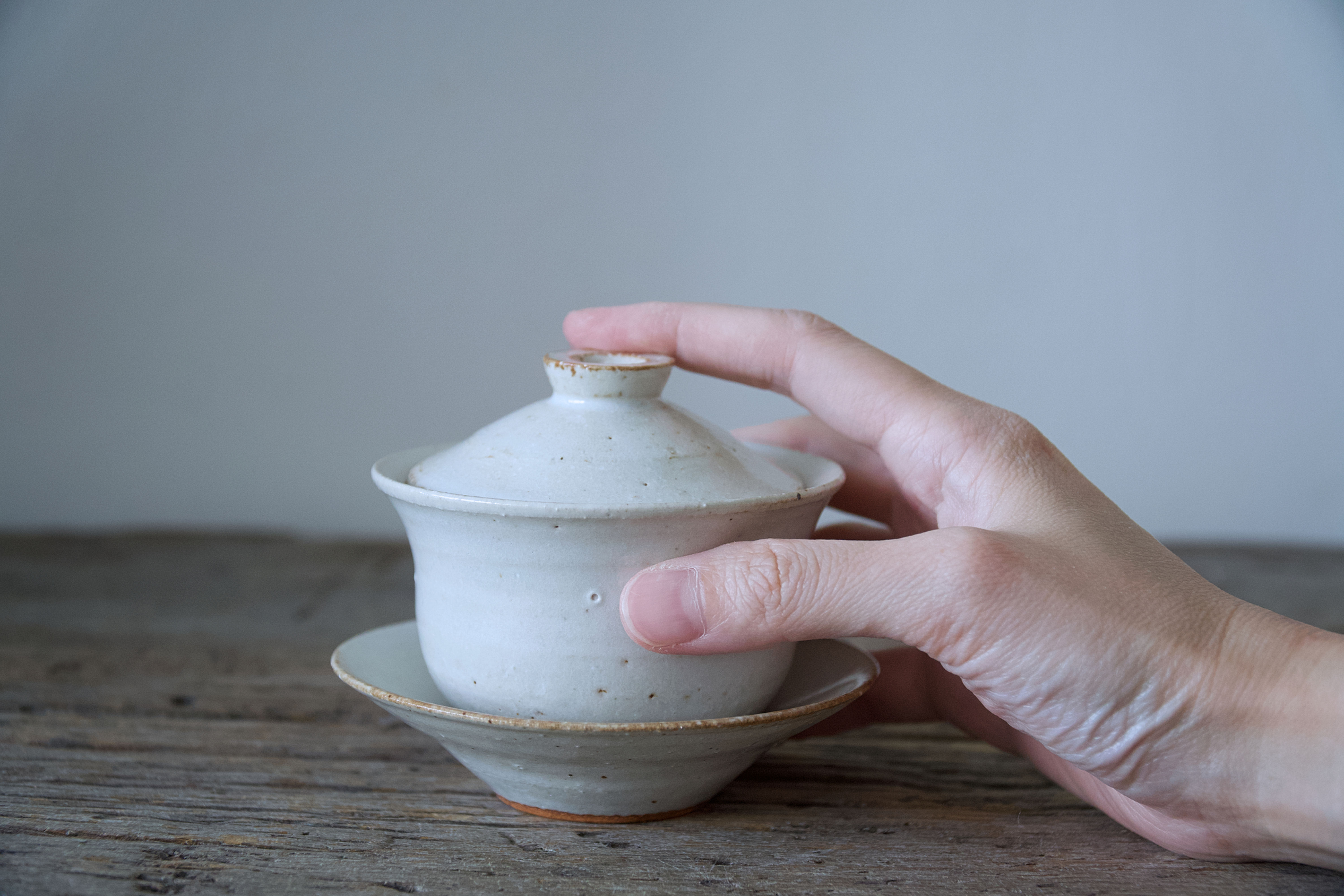 Snow Donabe Gaiwan #2 by Yukiko Saito