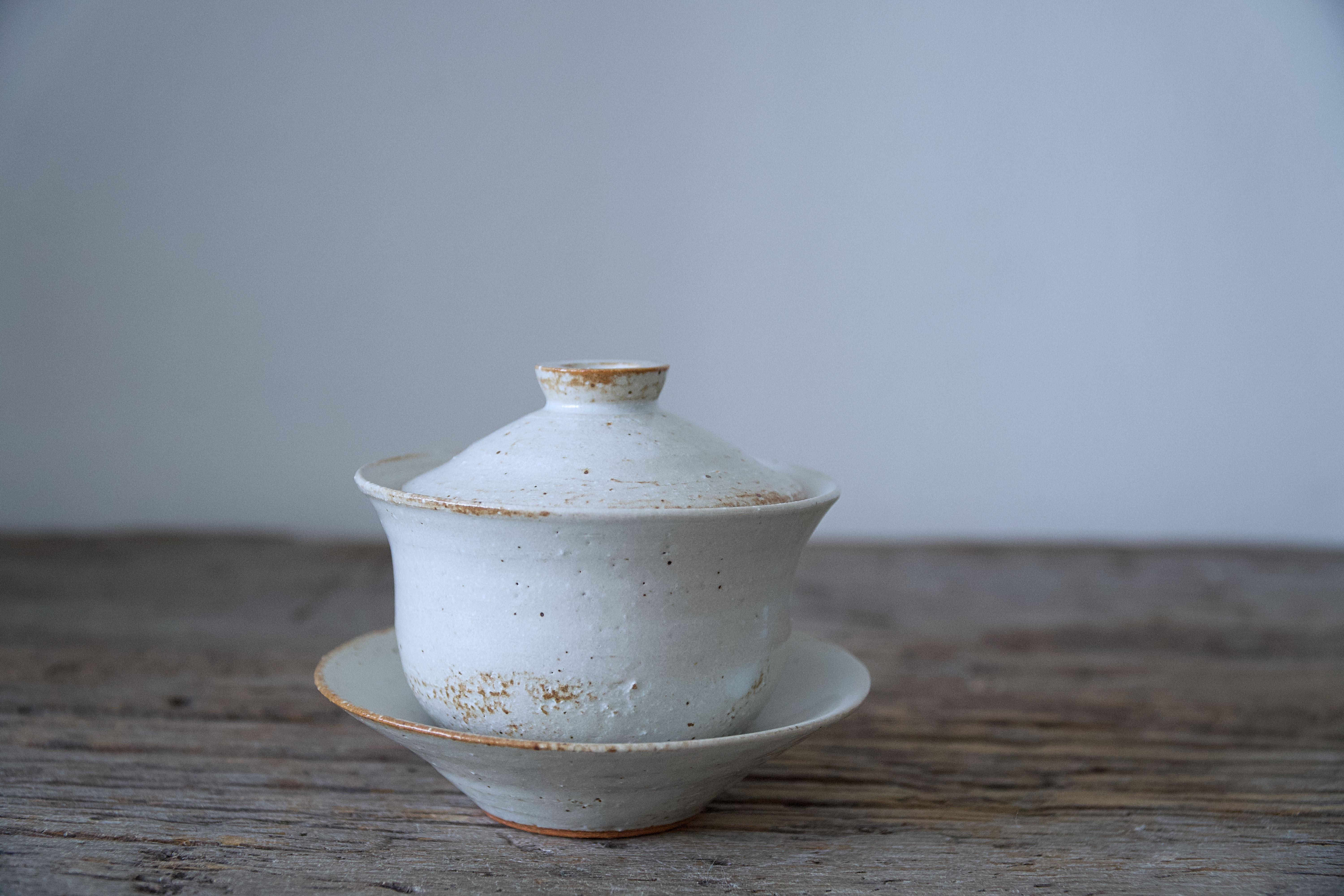 Snow Donabe Gaiwan #2 by Yukiko Saito