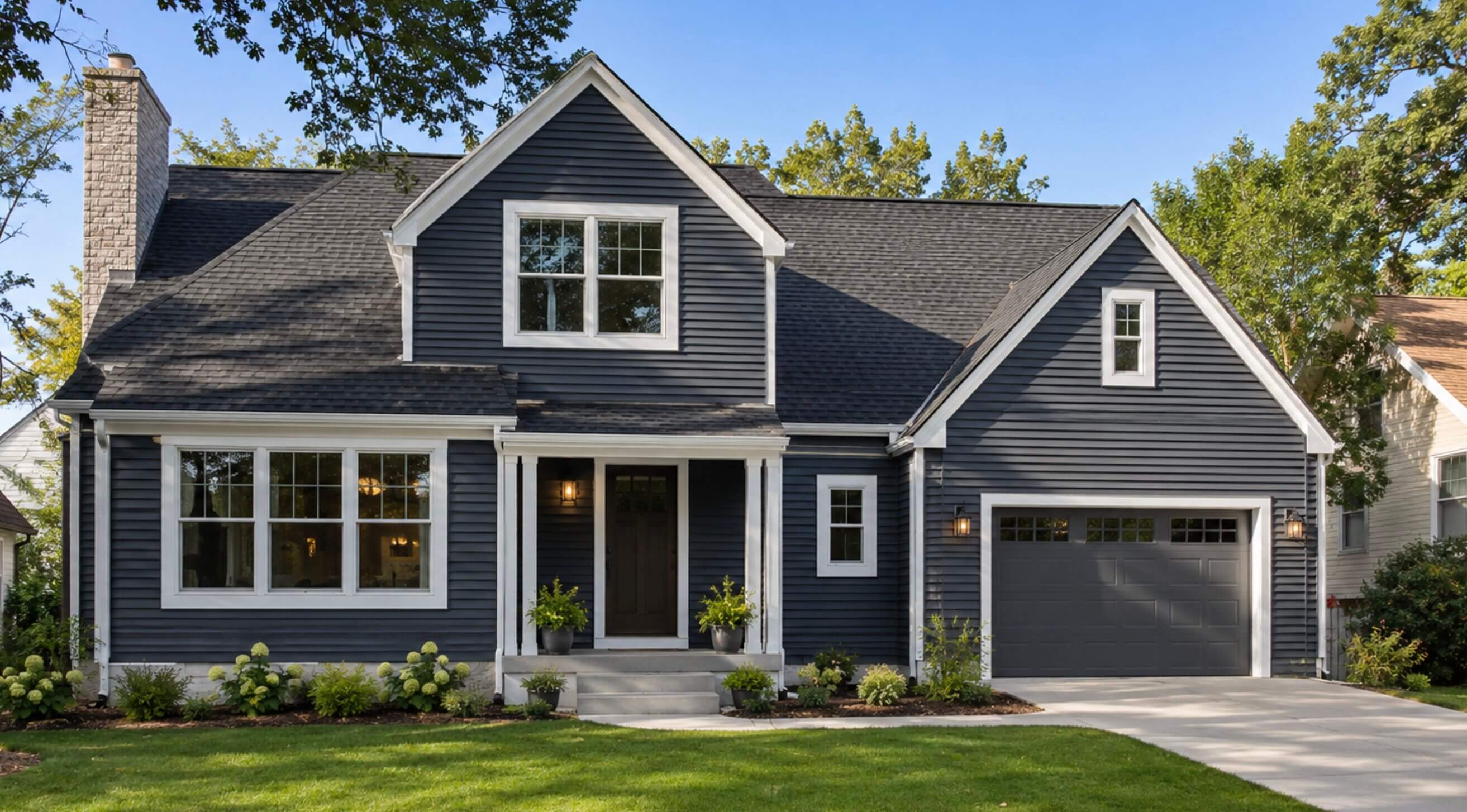 Completed window and siding project facade