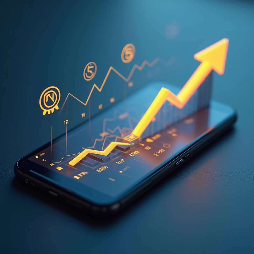 Mobile with arrow showing call forwarding potential