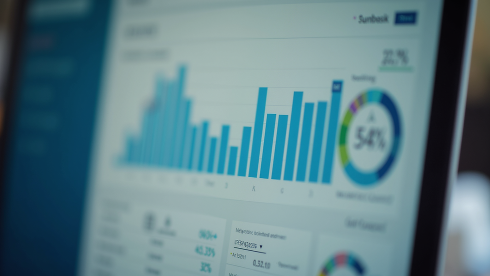 Close-up view of a computer screen showing CRM software dashboard