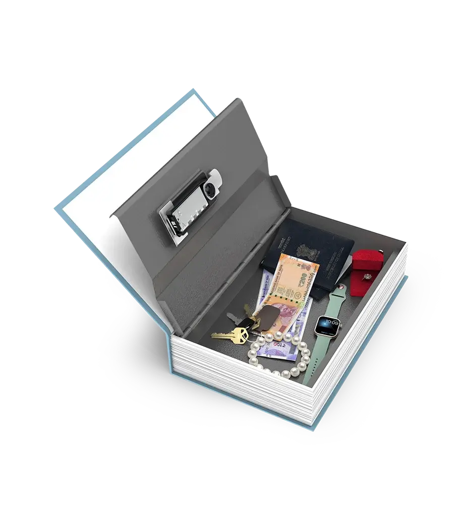 Thumbnail: Open Godrej Matrix 79L Home Locker with valuables.
