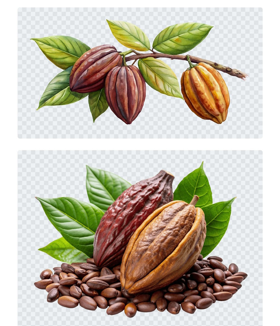 Cacao pods and beans for orchard products online.
