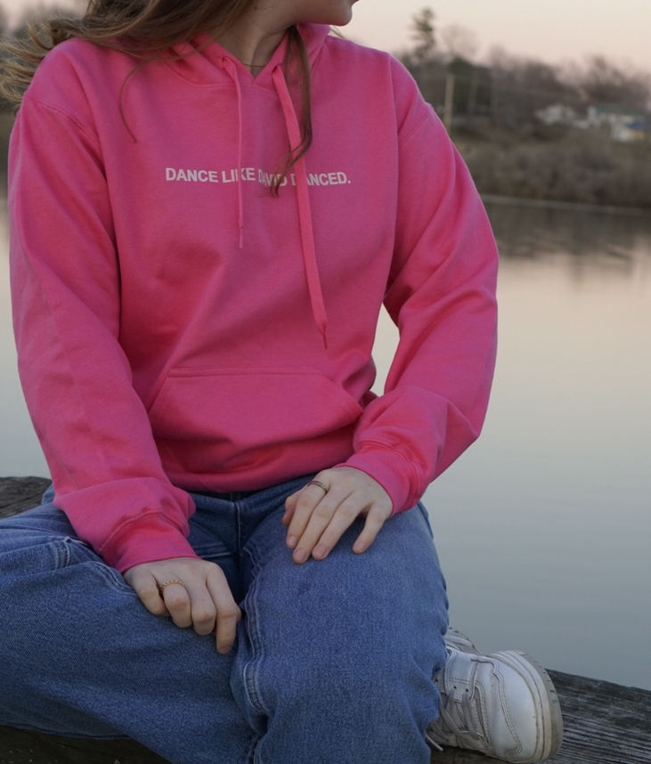 Thumbnail: Bright Pink Dance Like David Hoodie