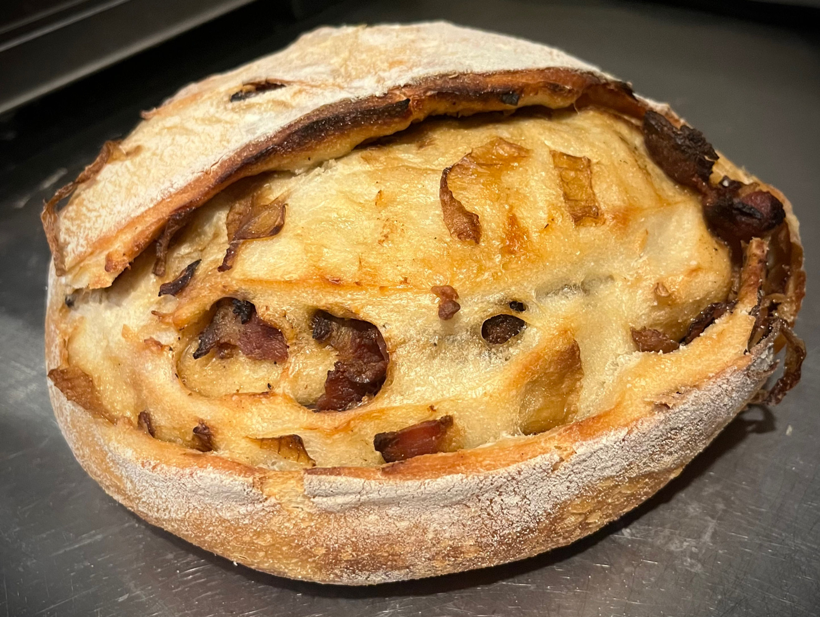 Carmelized Onion and Bacon Sourdough Loaf