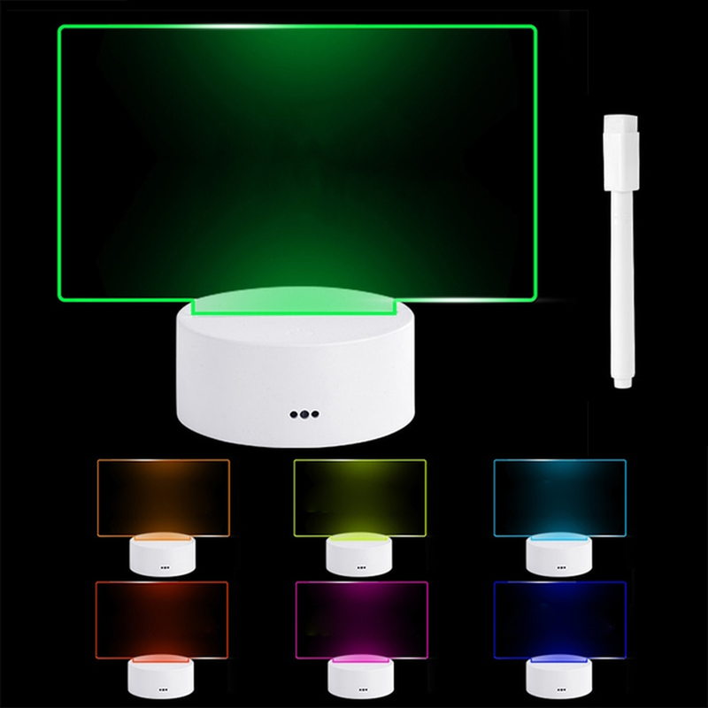 Thumbnail: LED Night Light Note Board Message Board with Pen USB Battery Power Holiday Ligh
