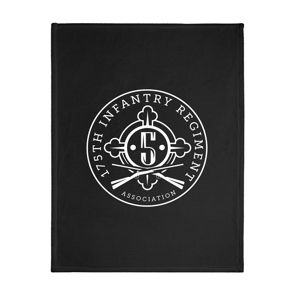 Thumbnail: 175th Infantry Black Velveteen Minky Blanket (Two-sided print)