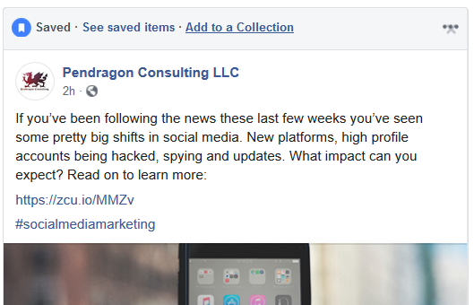 Adding content to a Facebook collection
