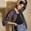 Thumbnail: SANA Blockprinted Shirt - Black 