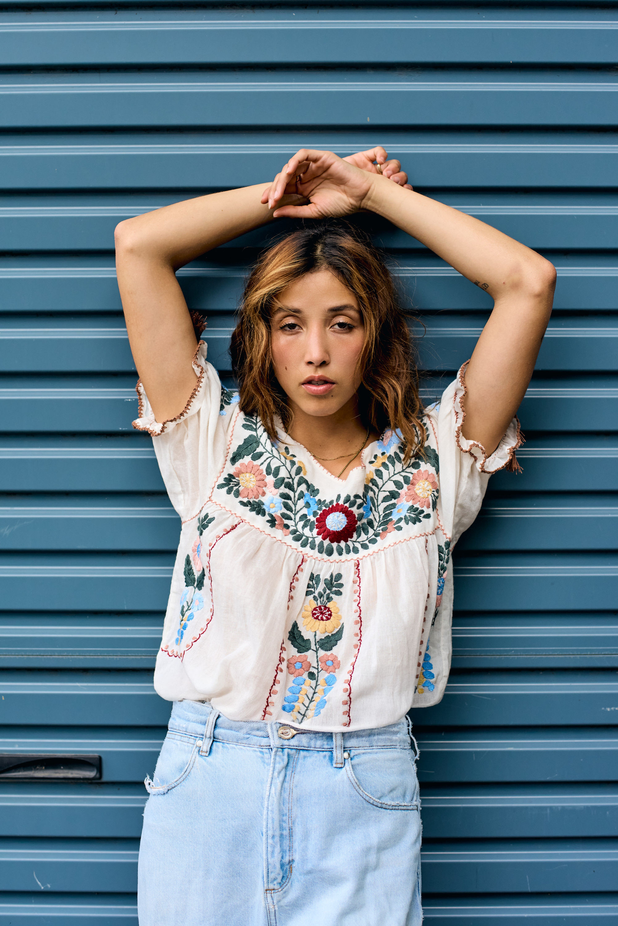 LEELA FOLK BLOUSE - PEARL