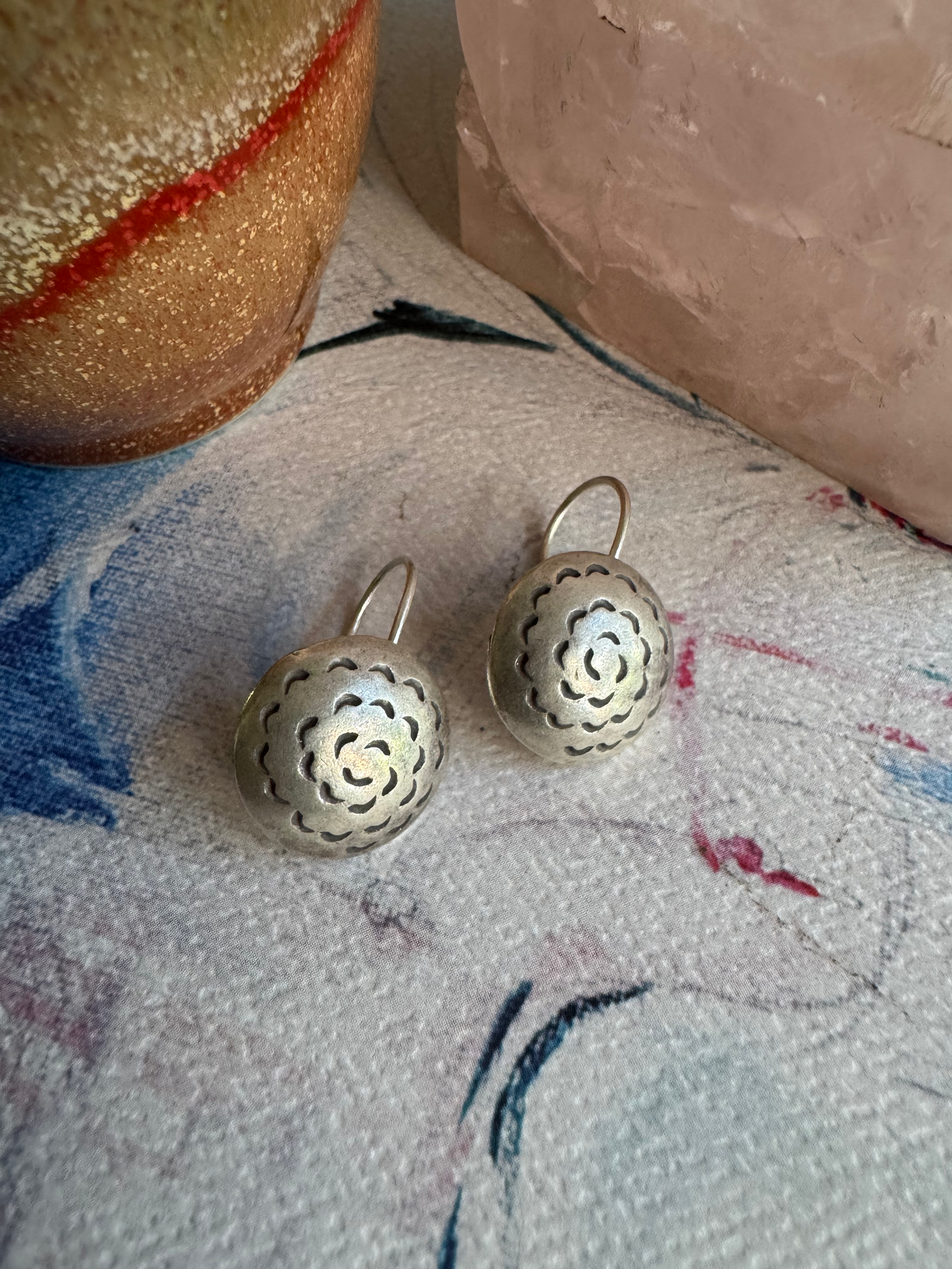 Hilltribe Button Earrings 