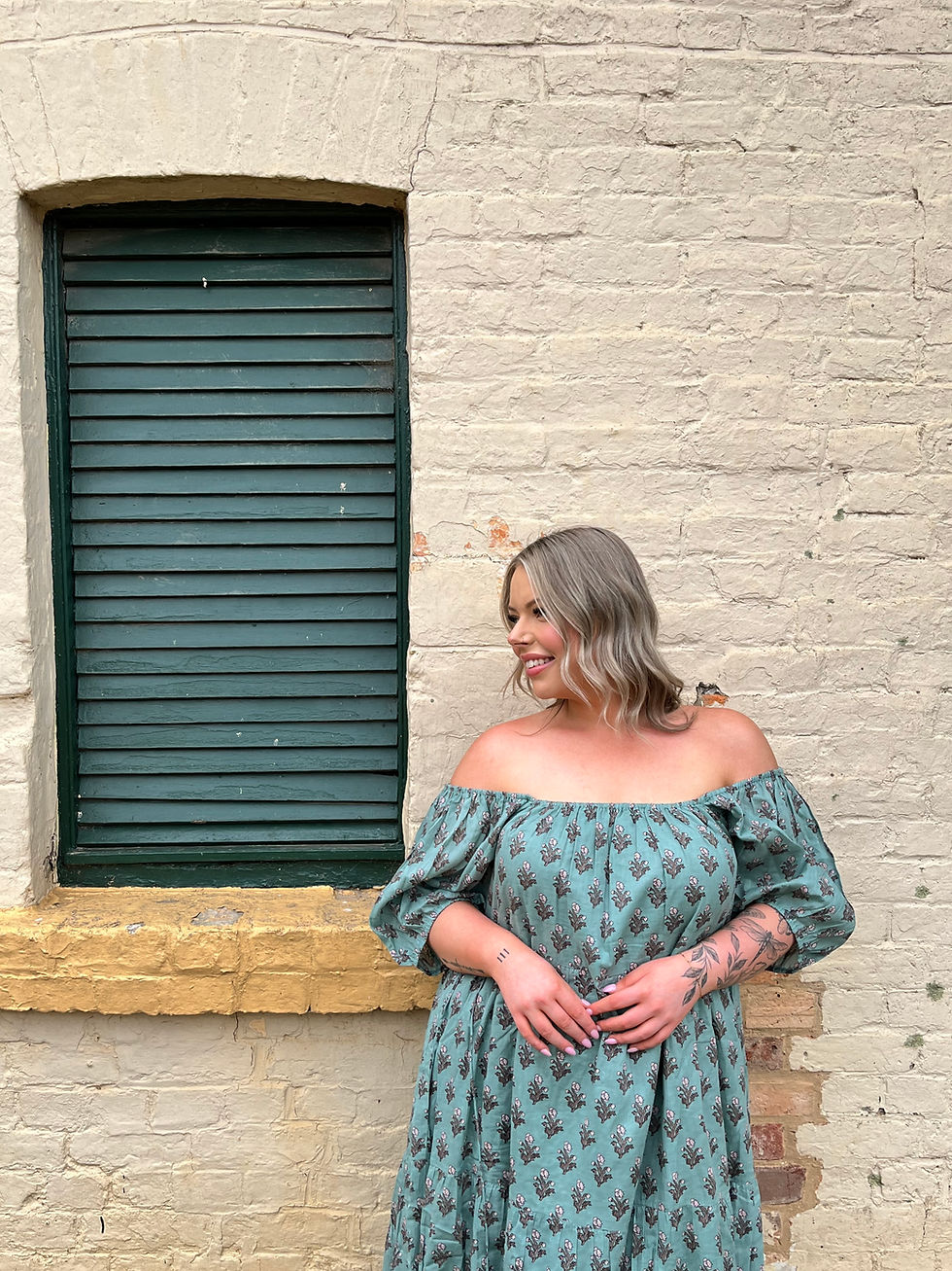 Thumbnail: SANA Blockprint Maxi Dress - Jade