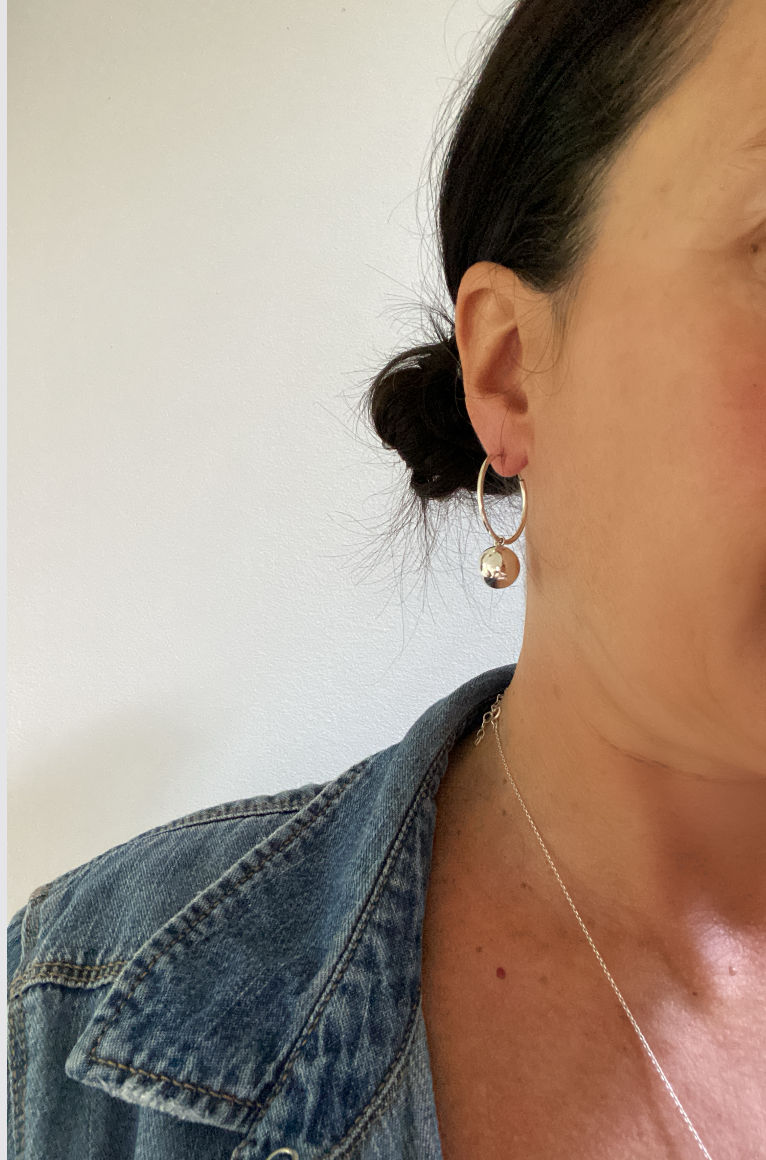 Thumbnail: Indian Silver hoops with ball 