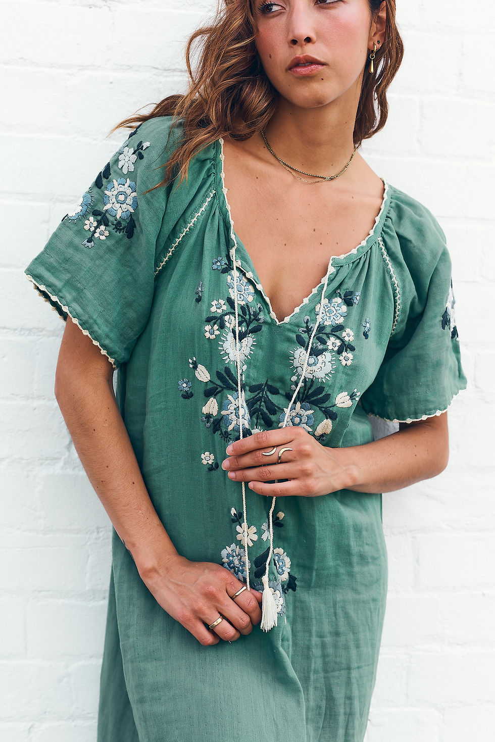 Thumbnail: ROSY FOLK DRESS - JADE 
