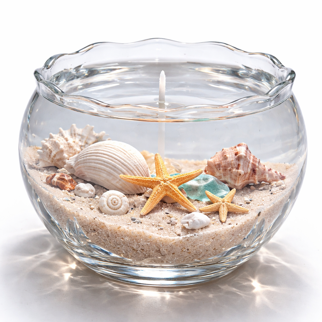 Flouted Ivy Bowl - Florida Beach Scene