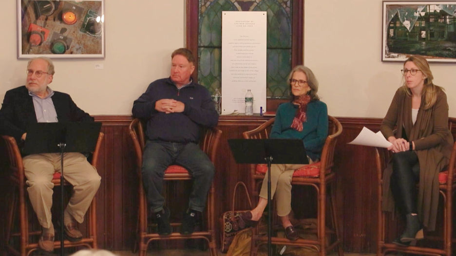 Panel discussion during historical lecture series recorded for professional video production