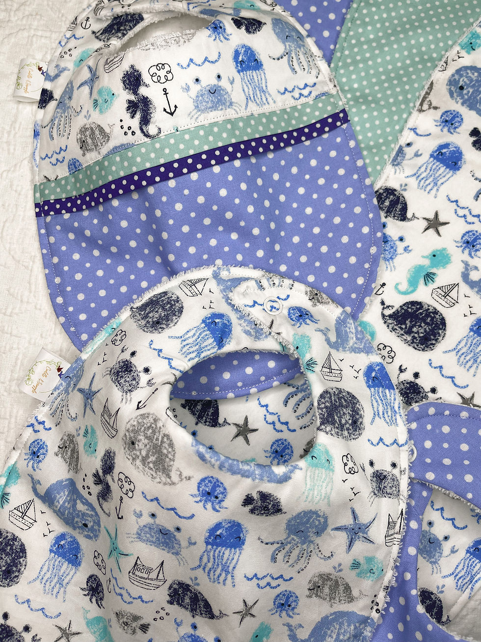 3 burp, 3 bib Gift Set - Friends of the Sea