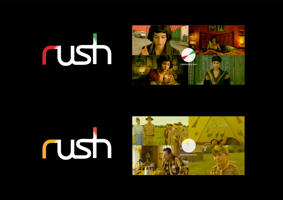 rush logo colouring transformation