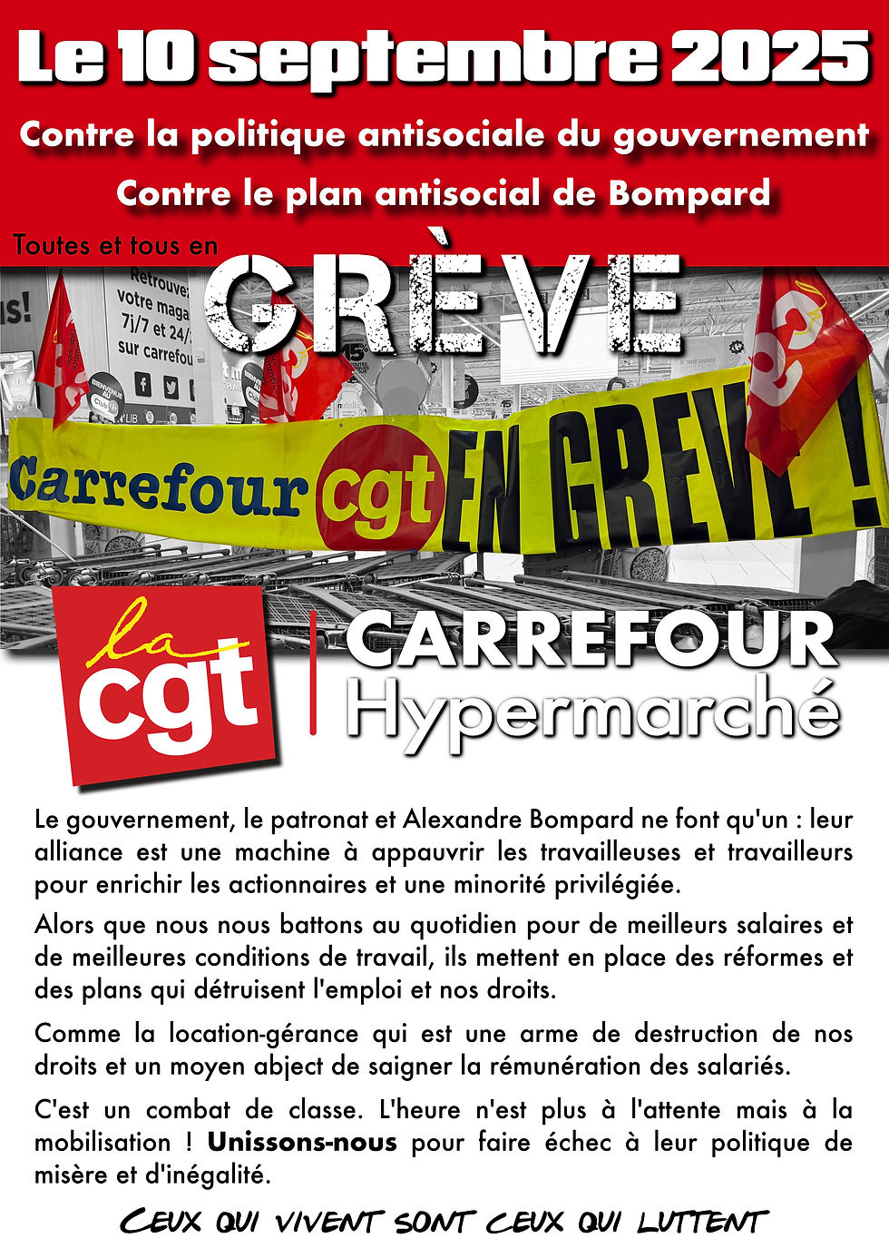 Montrons notre force ! Le 10 septembre, toutes et tous en grève !