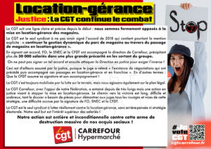 La CGT n'a pas signé l'accord d'accompagnement de la location-gérance : Notre refus est total ! 