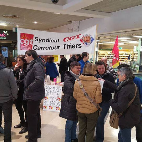 Carrefour Thiers en grève contre le plan Bompard ce vendredi 09 février 2018