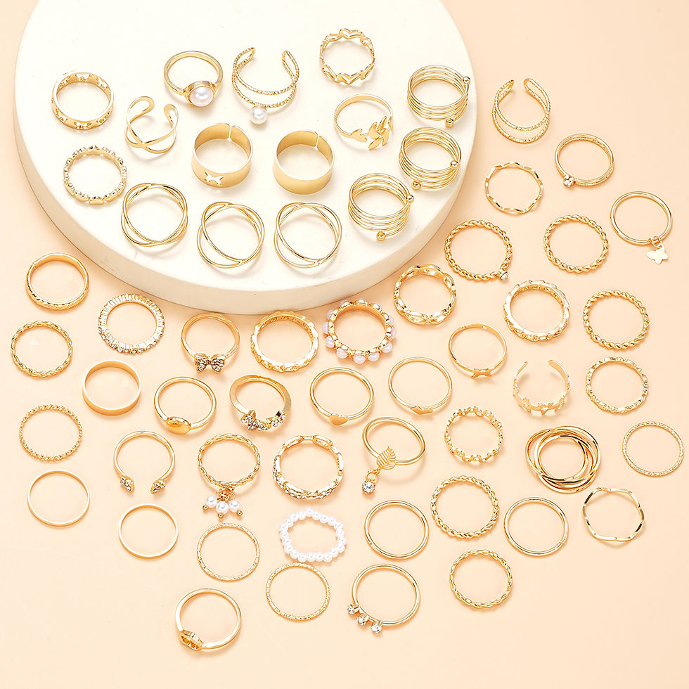 Thumbnail: Boho Dream Gold Ring Set