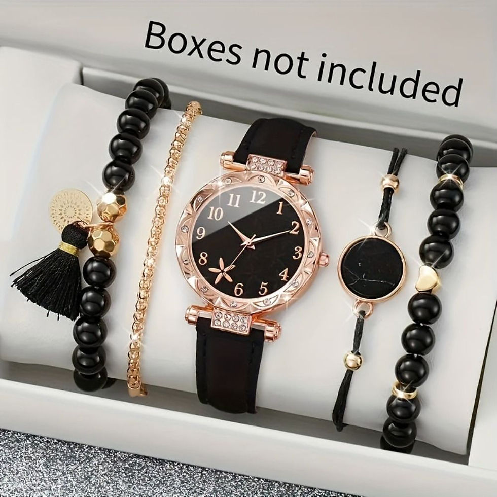 Thumbnail: Rhinestones Watch Jewelry Set