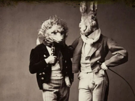 Costume Party Hare and Hedgehog at Jung-München Maskenfest, Joseph Albert, 1862