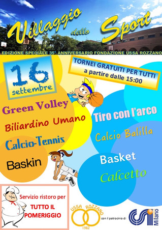 Grande Festa con il Villaggio dello Sport