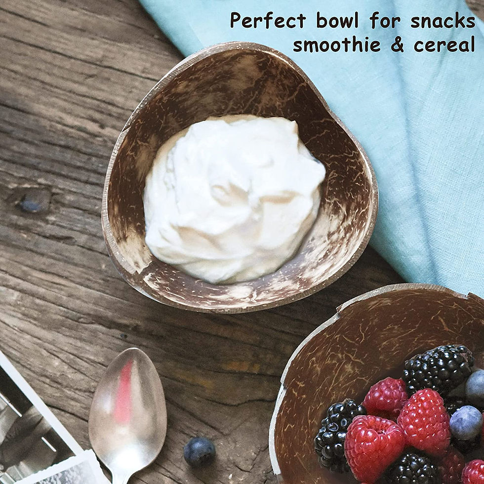 Miniatura: Set 2  Coconut Bowls Organic Cereal Smoothie Natural Breakfast Bowls