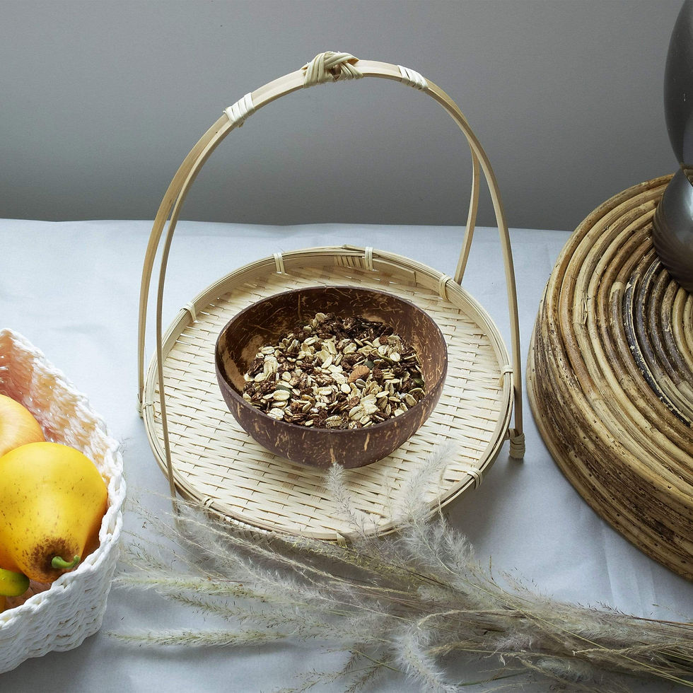 Miniatura: Coconut Bowls & Wooden Spoon Set | Vegan Organic Buddha Bowl for Salad&Smoothie