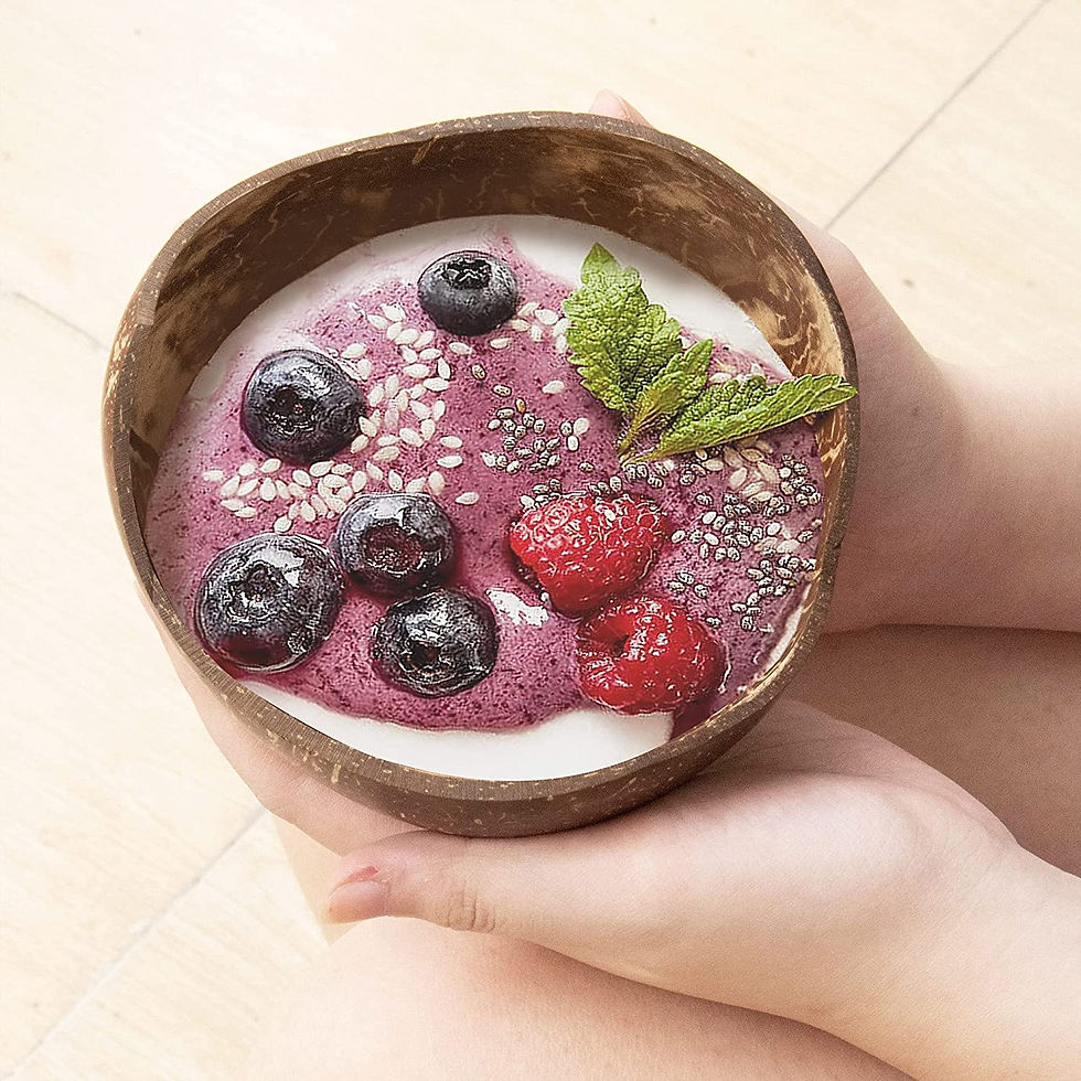 Miniatura: Set 2  Coconut Bowls Organic Cereal Smoothie Natural Breakfast Bowls