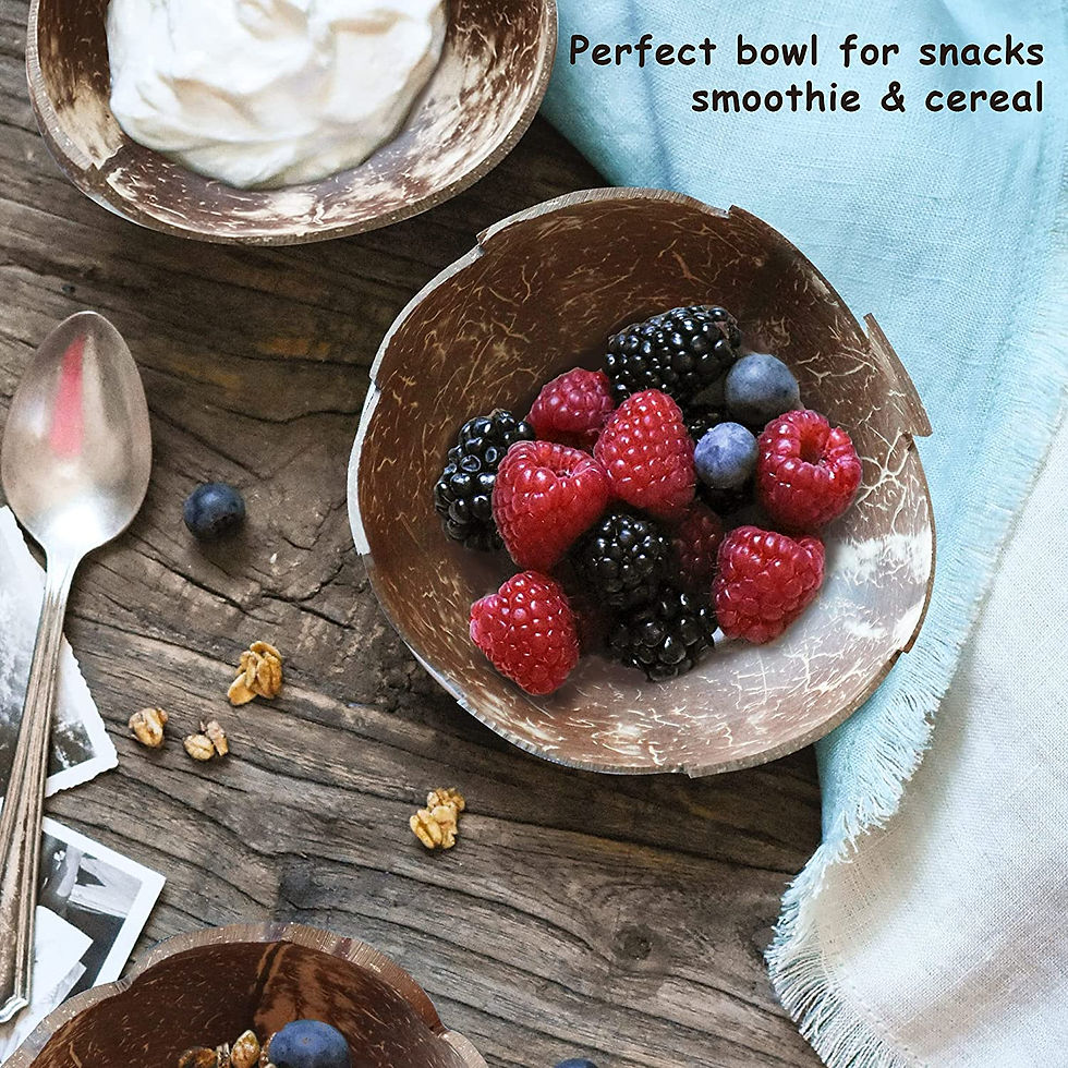 Thumbnail: Set 2  Coconut Bowls Organic Cereal Smoothie Natural Breakfast Bowls