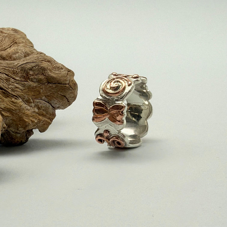 Silver and Copper Whimsy Ring