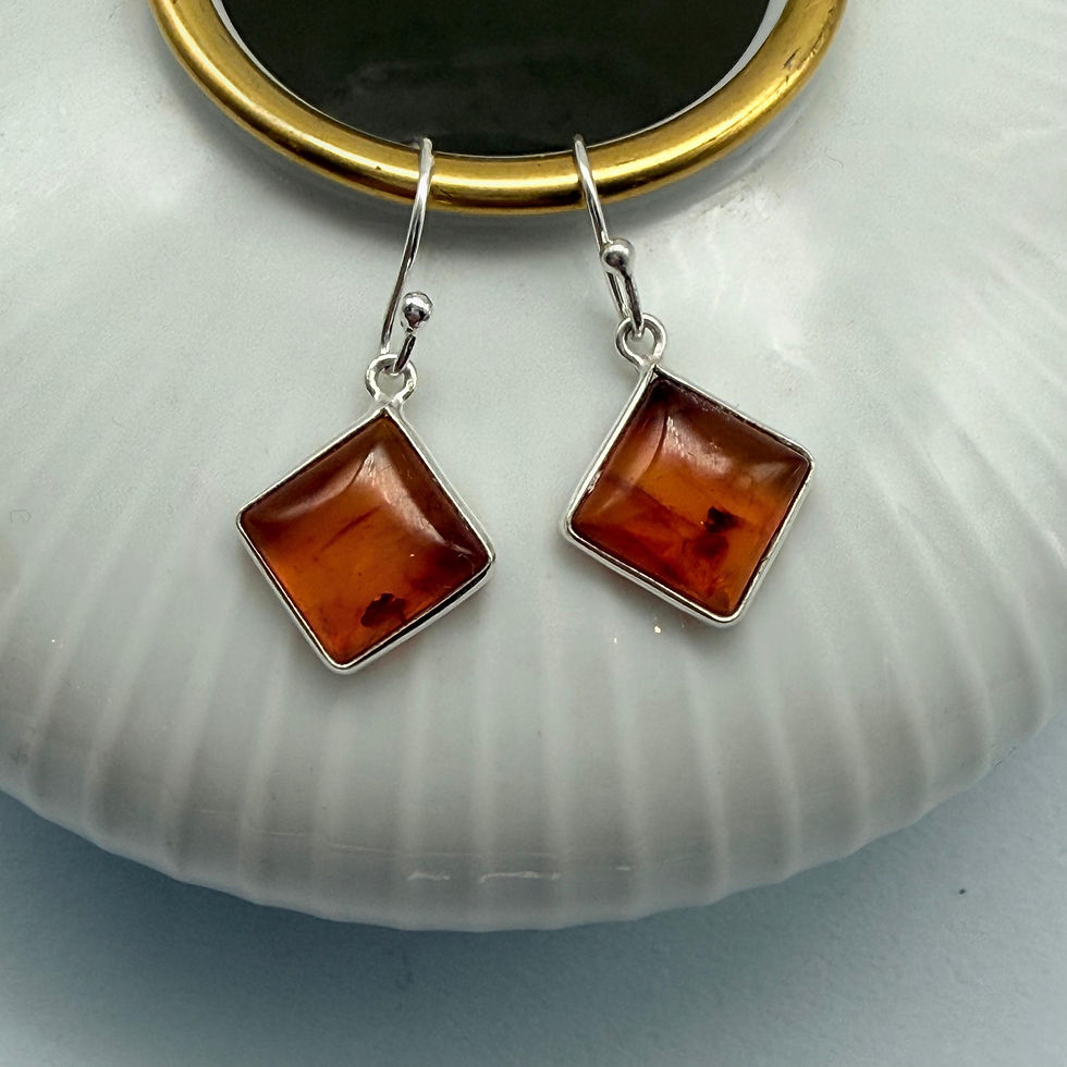 Amber Square Earrings