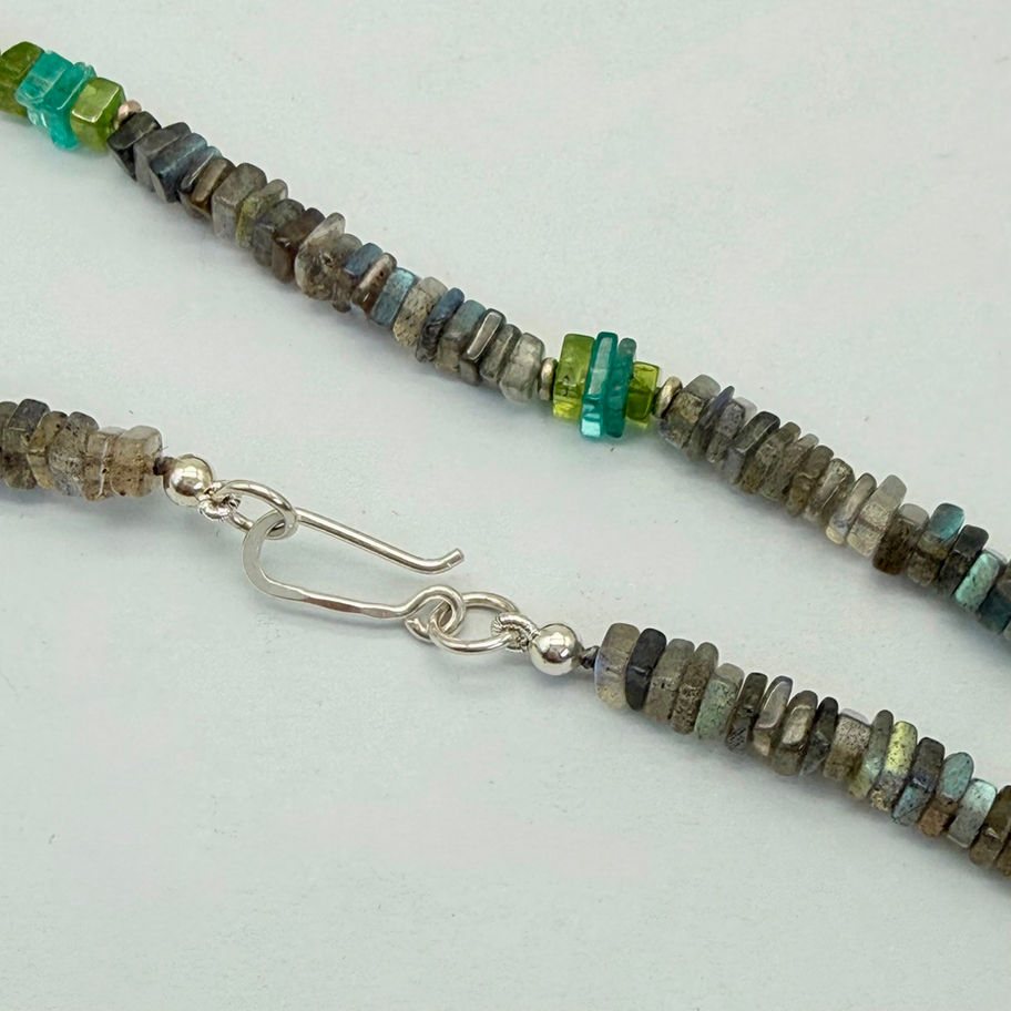 Labradorite, Peridot and Apatite Bead Necklace